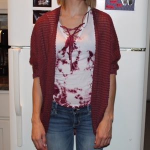 burgundy light cardigan